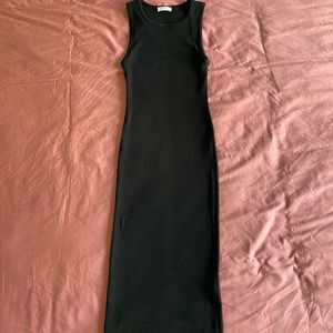 Midi length little black dress
